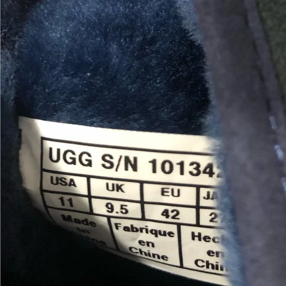 UGG Amie Wms11 NAVY Blue Water-Resistant Suede Winter Boots EUC - Picture 10 of 11
